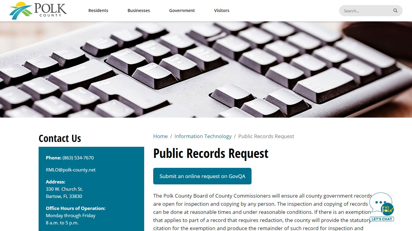 Public Records Request